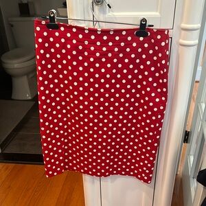 Talbots Red Polka Dot Pencil Skirt